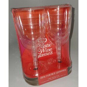 VTG COMET Classicware One-Piece Elegant Plastic Wine Glasses 5 oz Clear 6/Pack